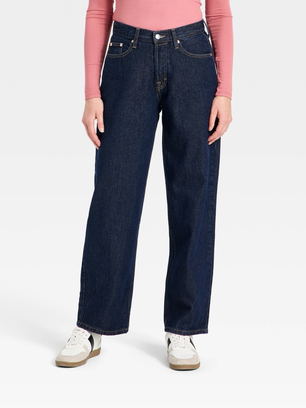 Universal Thread Women's Dark Blue Mid-Rise 90’s Baggy Jeans